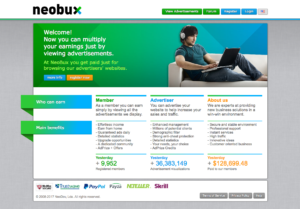 Výdělek peněz prostřednictvím Neobux