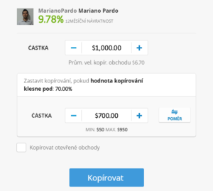 Platforma CopyTrader je v češtině