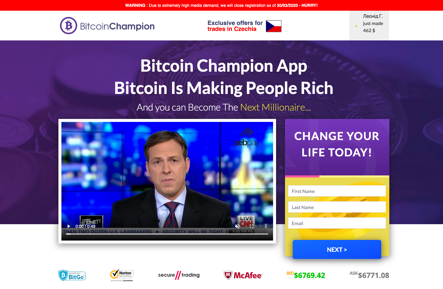 Bitcoin Champion je další z řady internetových podvodů