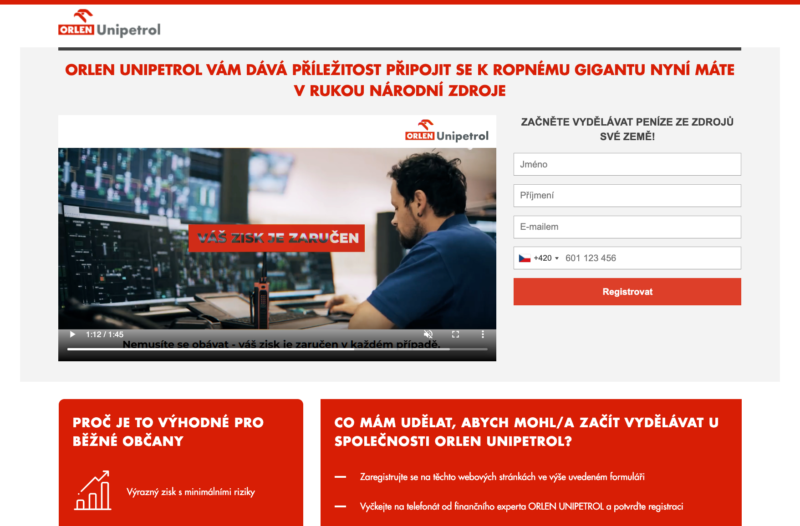 Všechny odkazy směřují do tohoto registračního formuláře
