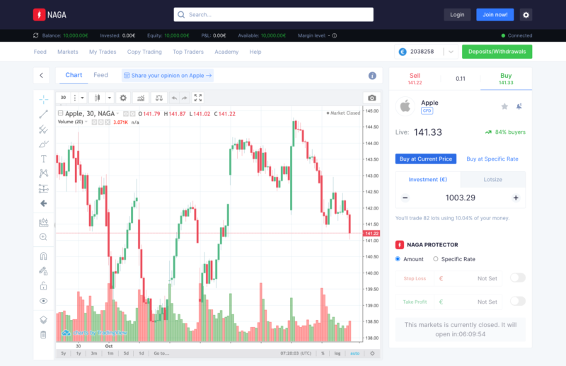 Obchodní platforma NAGA Webtrader