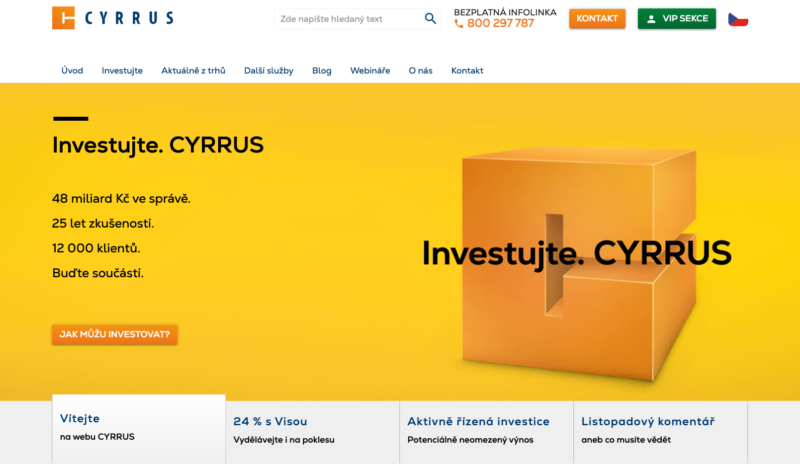 Webová stránka Cyrrus