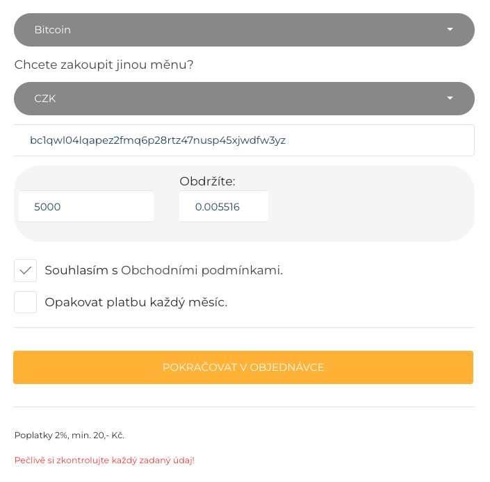 Objednávkový formulář